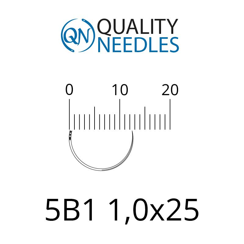 Голки хірургічні ріжучі, 5/8, пружинне вушко, розмір 1,0х25 мм, 10 шт.